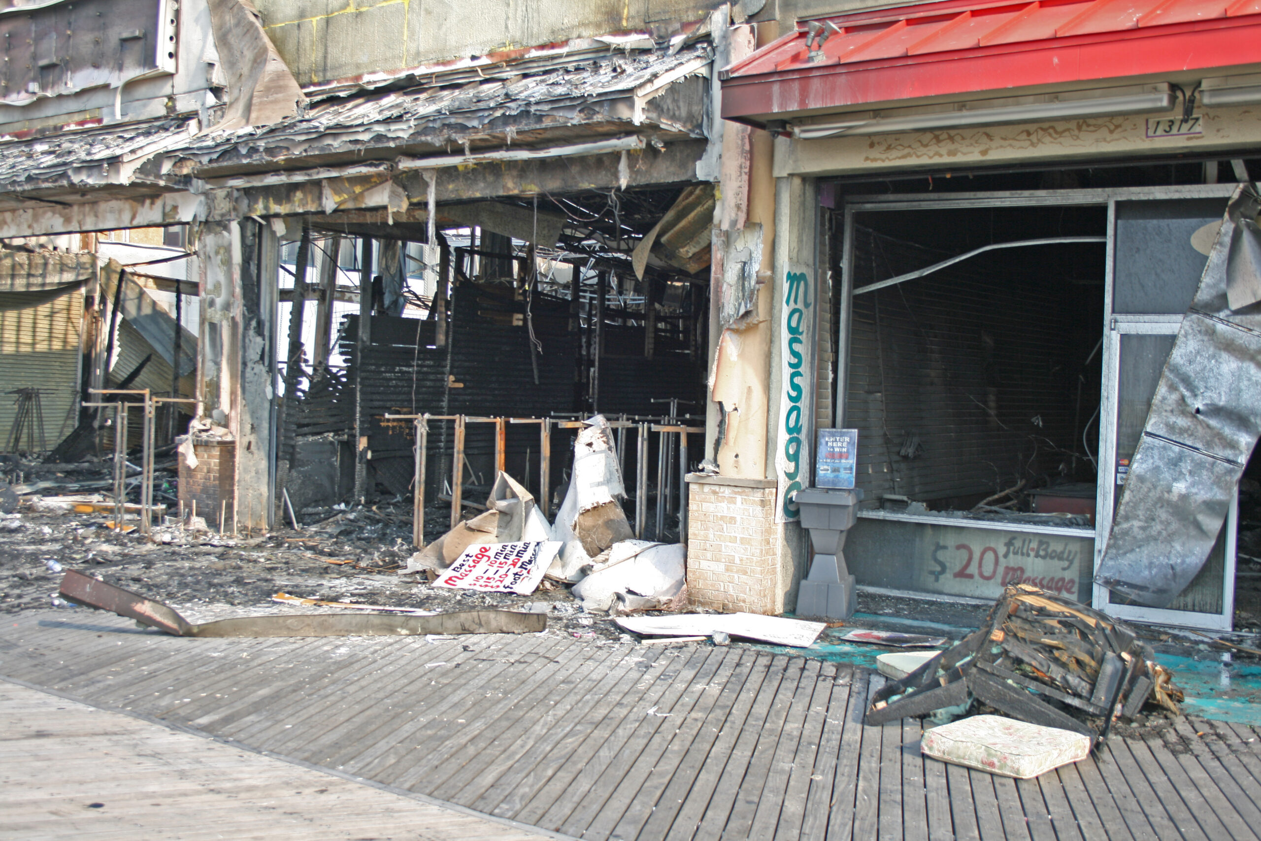 A fire destroyed five stores on the Atlantic City Board Walk